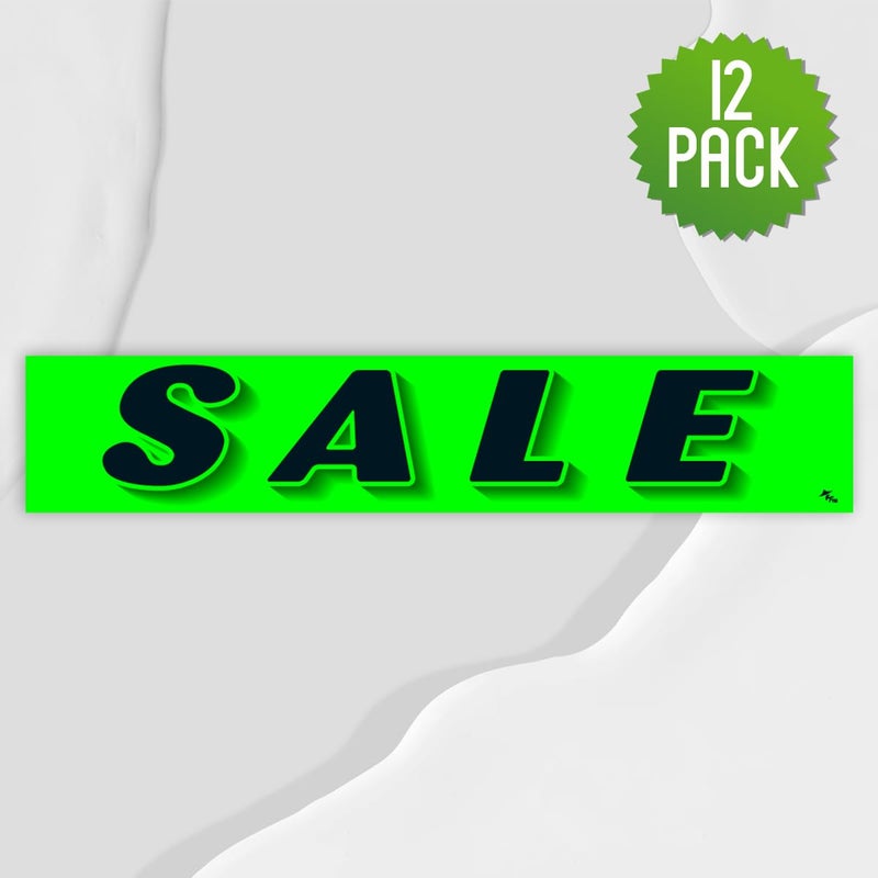 Versa-Tags Chartreuse Green Vinyl Slogan Stickers - 12-Pack for Car Dealer Windshield Advertising, Perfect for Used/New Car Truck RV Lots Slogan-Sale-Stickers - Image 4